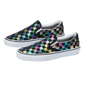 Vans Unisex Irridescent Check Classic Slip On Sneakers